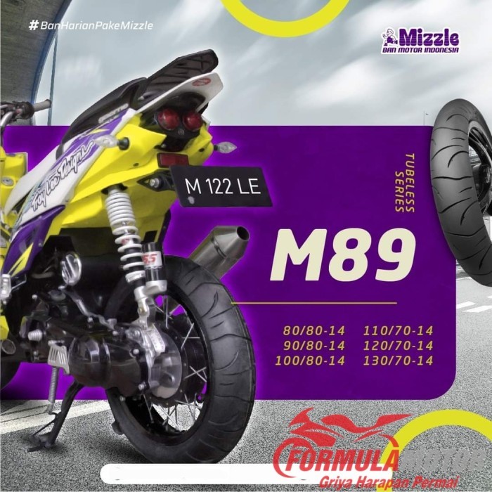 Jona 110/70-14 Mizzle M89 Ring 14 Tubeless (Profil Donat) Ban Depan Pcx-150, Vario-160 Tubles