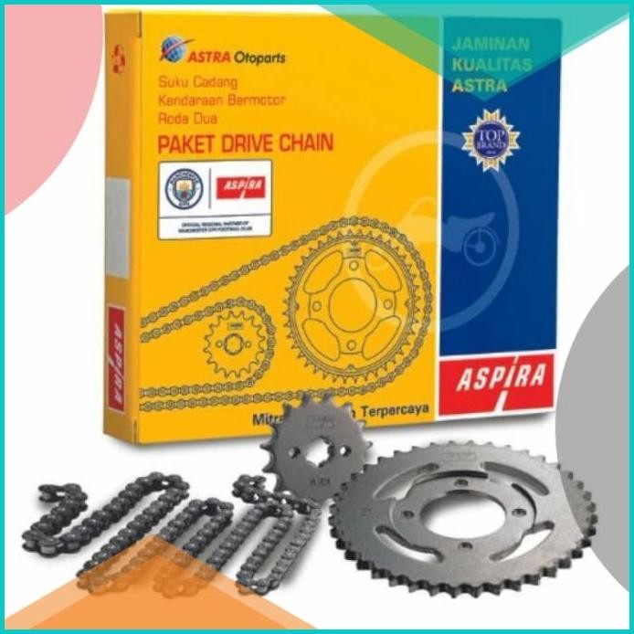 GIR SET MOTOR HONDA VERZA 150 GEAR SET DEPAN BELAKANG + RANTAI ASPIRA