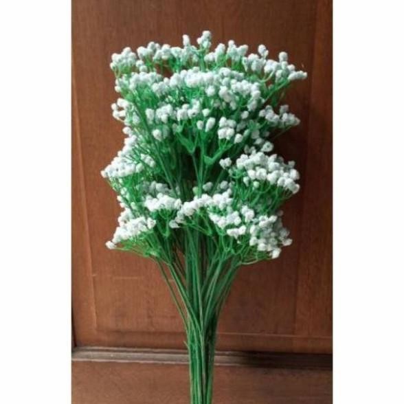 Bunga Babybreath Spon Busa Putih Lusinan Artificial Plastik