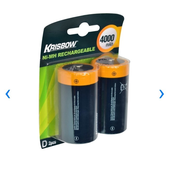 Baterai Cas Isi Ulang Tipe D-Recharge Battery D Krisbow 4000Mah