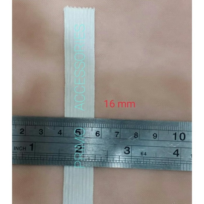 Karet Elastis 1.5Cm Premium/Tali Kur Gepeng Elastis 15Mm 36Yards Putih