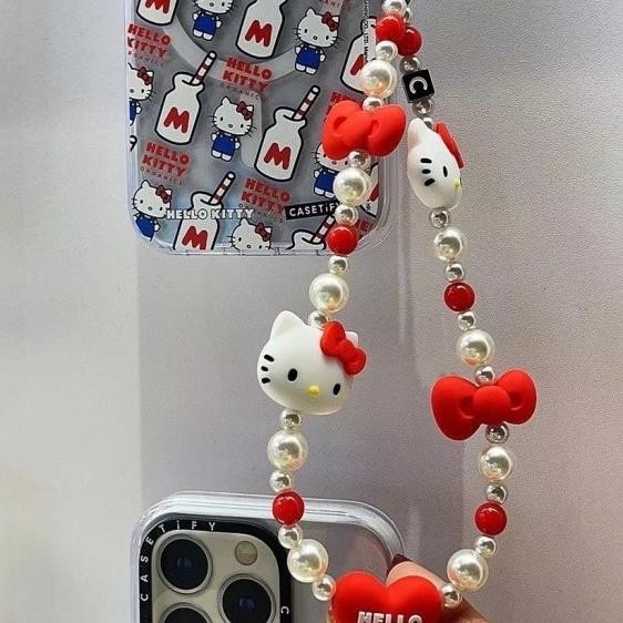 Hello Kitty Casetify Phone Strap Chain Gantungan Hp Kamera Lanyard
