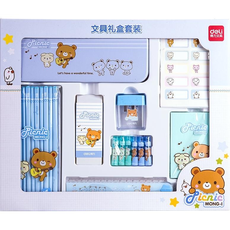 

SPECIAL Deli Set Alat Tulis Sekolah / School Stationary Set Pink Biru Paket Hemat Super Lengkap 68891 in-129