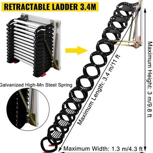 Tangga Dinding Loteng Lipat Dapat Ditarik Tangga Tangga Tarik Ke Bawah Tangga Teleskopik