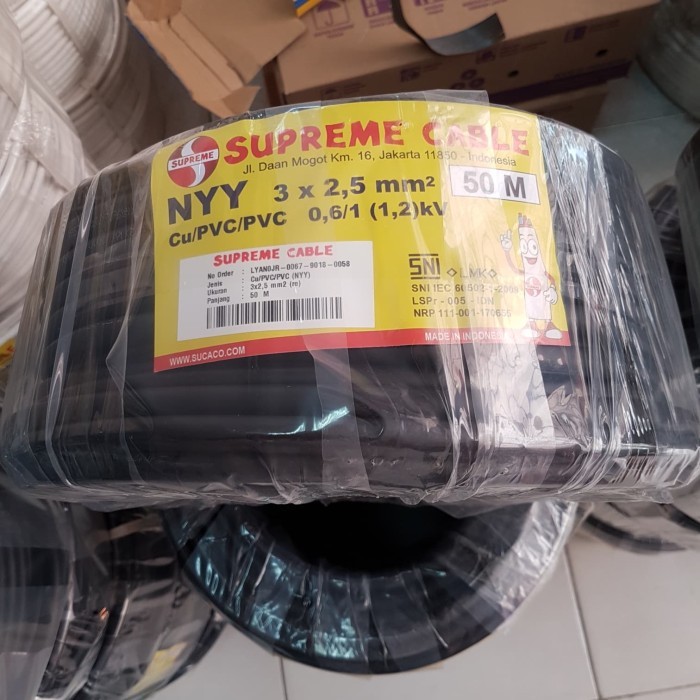 kabel NYY 3x2.5 supreme 50m HITAM