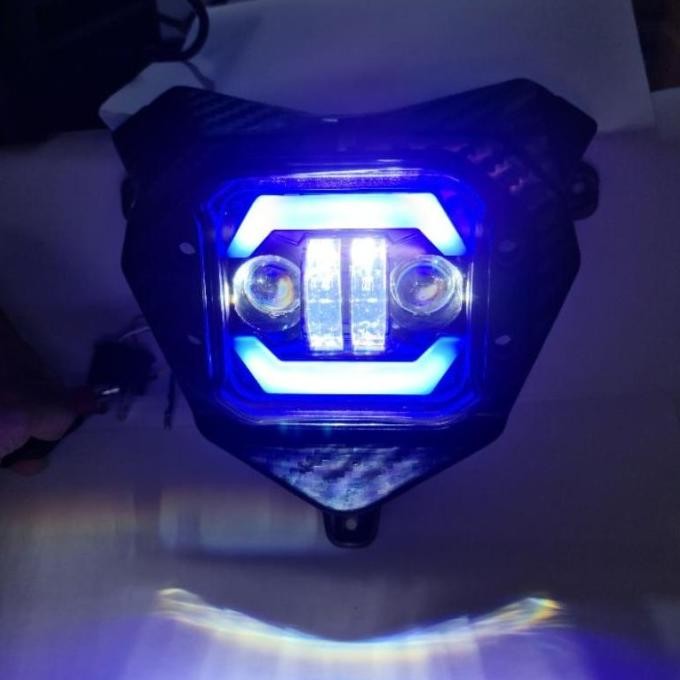 Tutup Mesin Honda Crf 150 + Cover Blok Satu Set Lampu Depan Case Besi