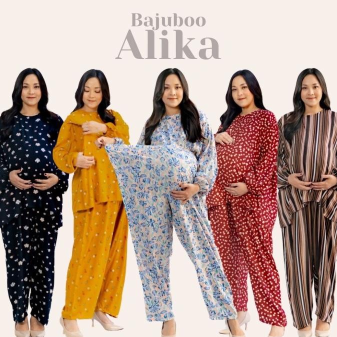 Bajuboo Alika - Set Piyama Rayon Busui & Bumil Friendly