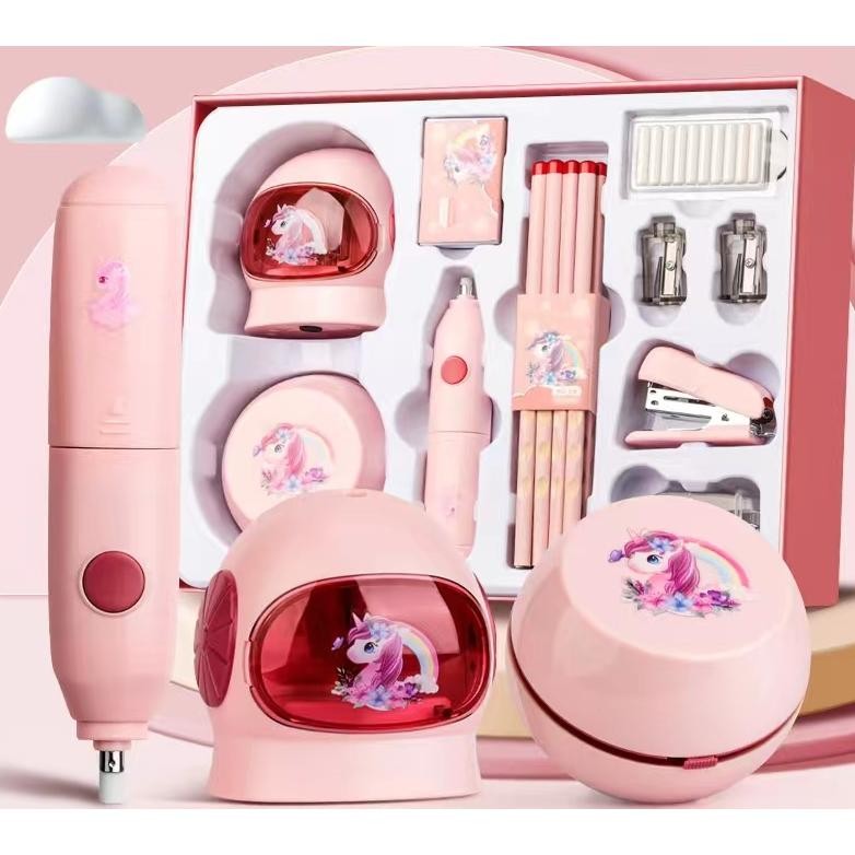 

GC27 Electric Stationery Set / Set Alat Tulis Elektrik Fortable Rautan Penghapus Vacuum Pensil 11 In 1 Sale