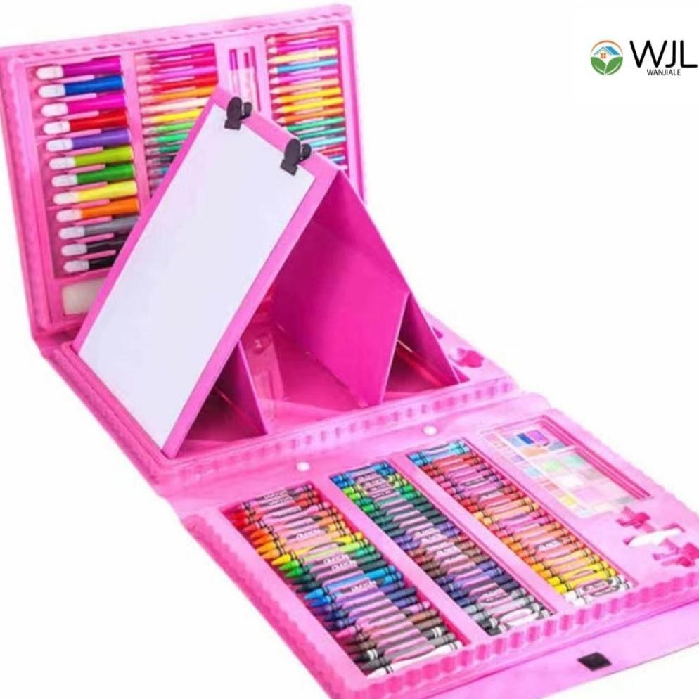 

nl-8 WANJIALE PALING LENGKAP Crayon Anak Pengasah 208pcs Set Alat Menggambar Melukis Anak-anak Crayon Cat Air Pensil Alat Lukis Set Murah