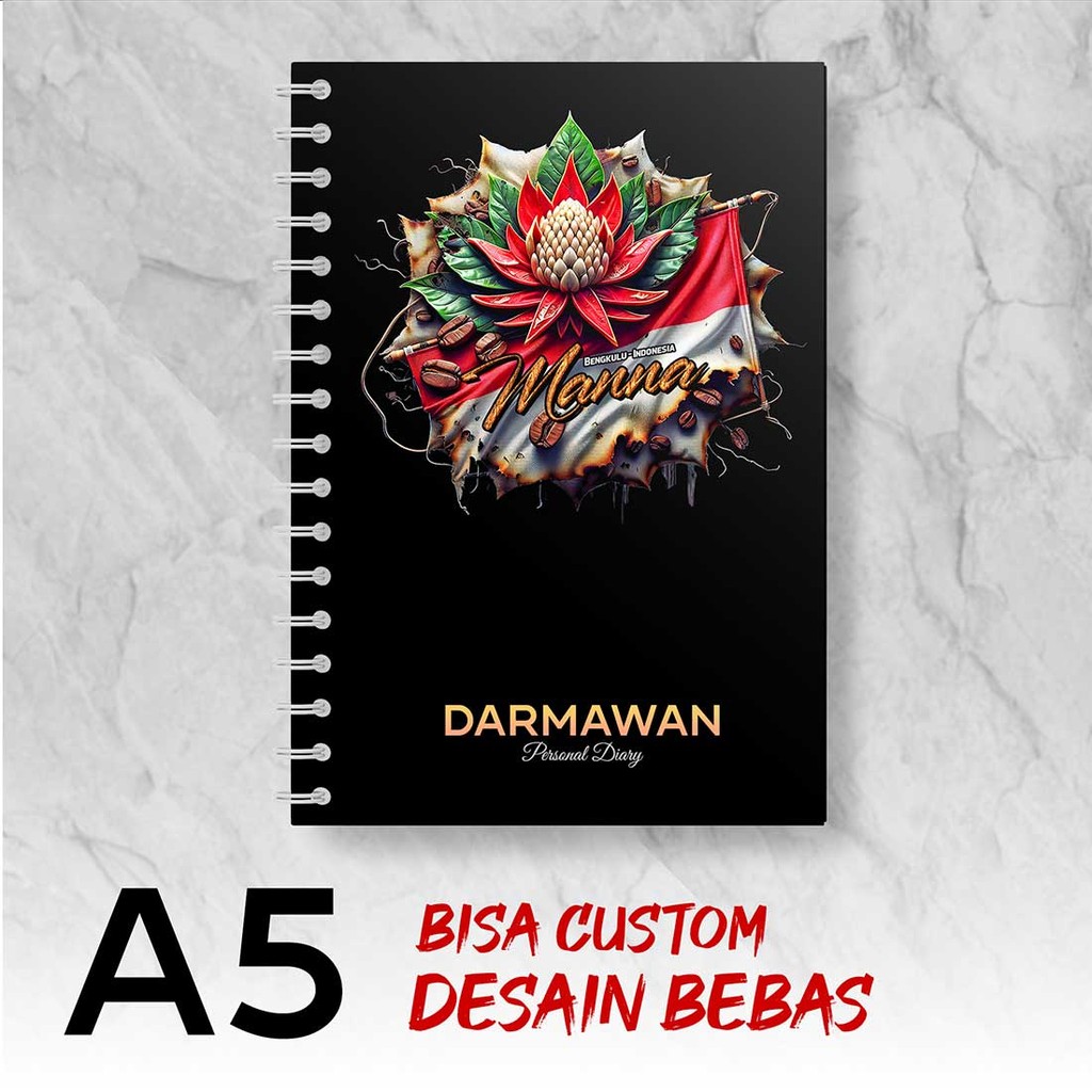 

Blocknote A5 Notebook Custom BENGKULU - BENGKULU Desain Bebas - Spiral Kawat - BGLX4
