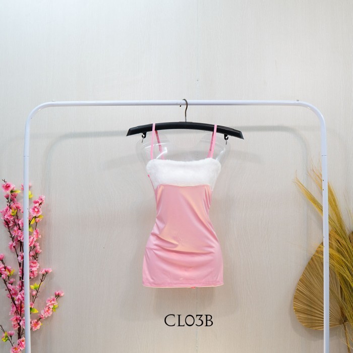 TERBATAS SET DRESS LINGERIE SEXY COSTUME PLAYBOY BUNNY KELINCI PINK CL03B