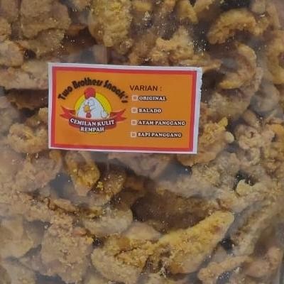

Kripik Kulit Ayam Rasa 1/2 Kg, Renyah, Tanpa Bahan Gawet