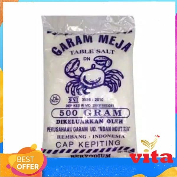 

Kepiting Garam Meja 20X500Gram - Adelineez