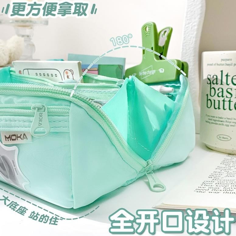 

we-53 Tempat Pensil Super Jumbo Warna Pastel Aesthetic 180 derajat zipper PC0207 Hemat