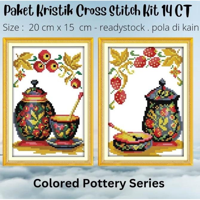 Paket Kristik DIY Cross Stitch - Pottery