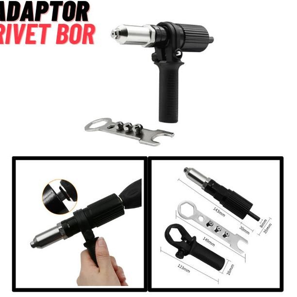 Adaptor Rivet Mesin Bor Bahan Besi Adaptor Listrik Kepala Paku Rivet