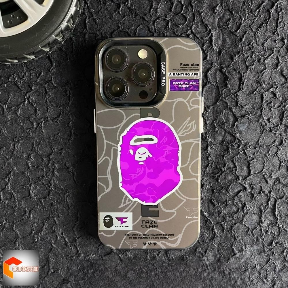 DISKON  PREMIUM MATTE HARD CASING TRENDY BAPE CASE UNTUK IPHONE 7 8 7+ 8+ X XS XR 11 12 13 14 15 16 