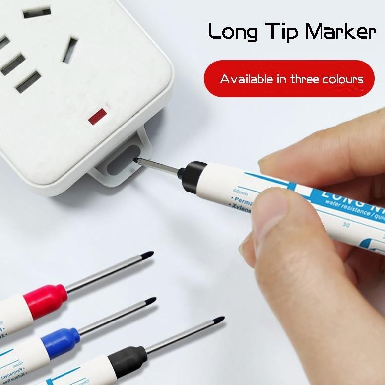 

gh-6 6pcs/set Spidol Marker Serbaguna Penanda Besi Kayu Kepala Panjang Long Head Murah
