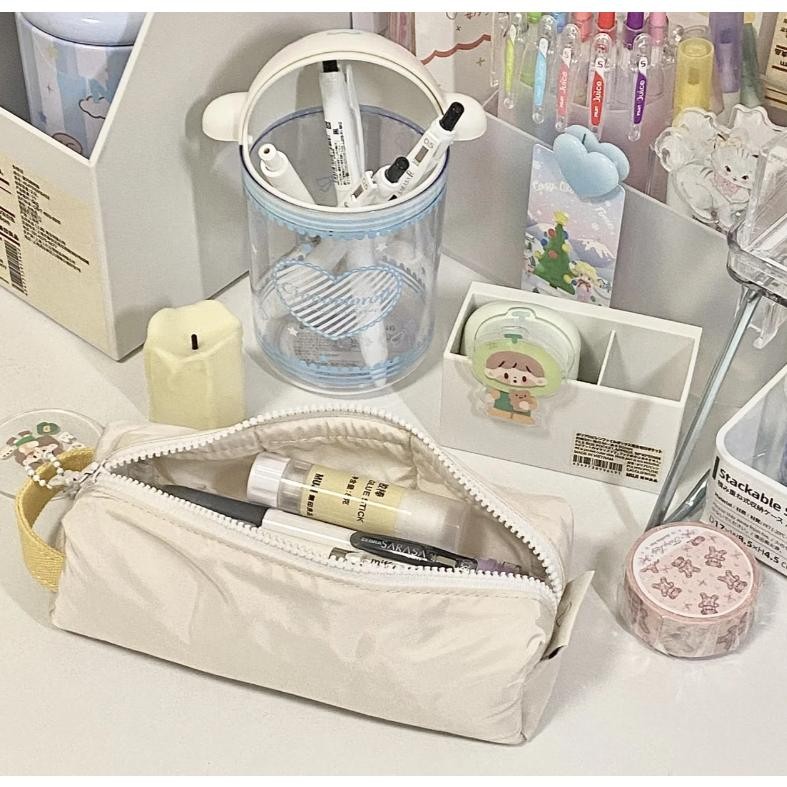 

rt-342 Ready#kantong zipper pouch tempat pensil aesthetic bag mini korean pencil case cute pencil case pencil case Sera Niche Jepang Bernilai Tinggi Kotak Pensil Krim Kotak Kecil Lembut Anti Jatuh Penyimpanan Kotak Pensil Ringan dan Kotak Alat Tulis