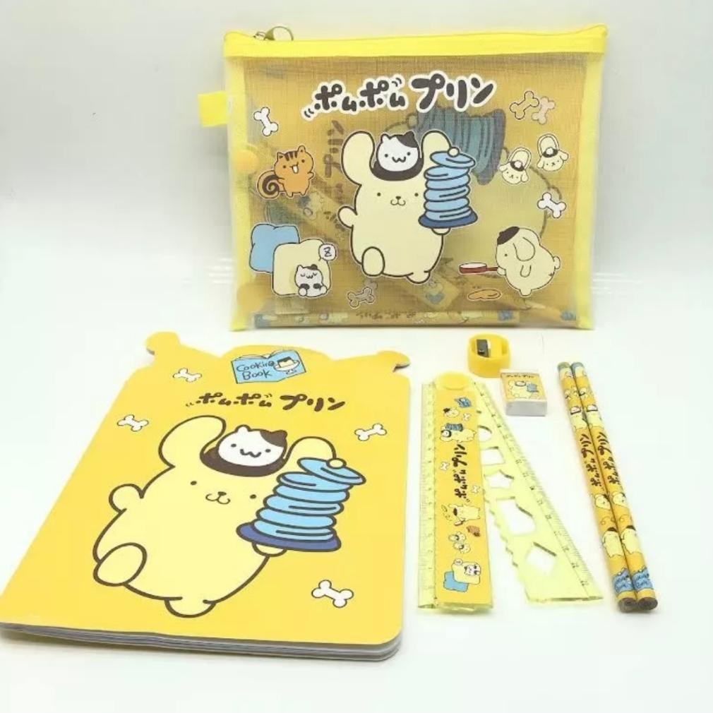 

Bisa COD Kotak Pensil Set Sanrio Stationery Set Alat tulis sanrio 7in1 Murah