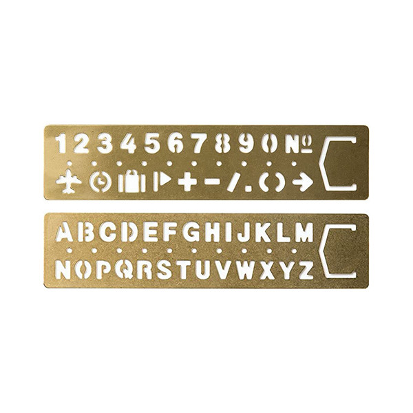 

Travelers Company 42169006 Midori brass template bookmark alphabet |rs5Vj18H|