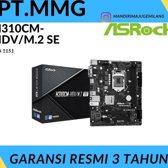 TERBARU - Motherboard Asrock H310CM-HDV/M.2 SE LGA1151 DDR4 HDMI H310 CM HDV M2