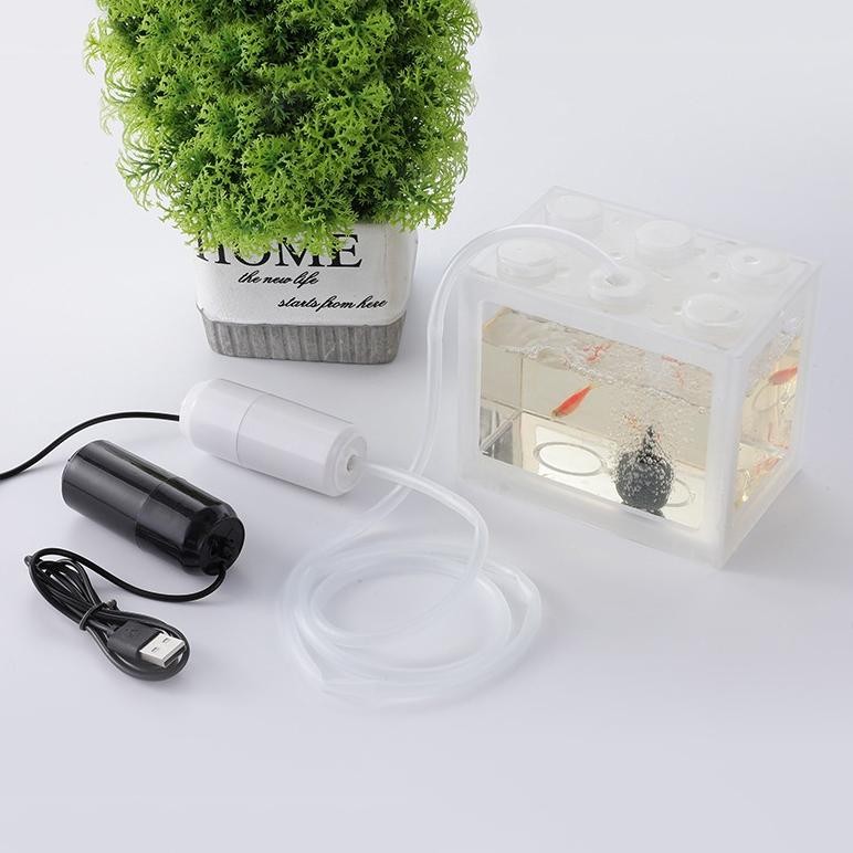 Premium Aerator USB Power Bank Aerator USB Airpump DC Akuarium Pompa Udara Dinamo Gelembung Udara Hi