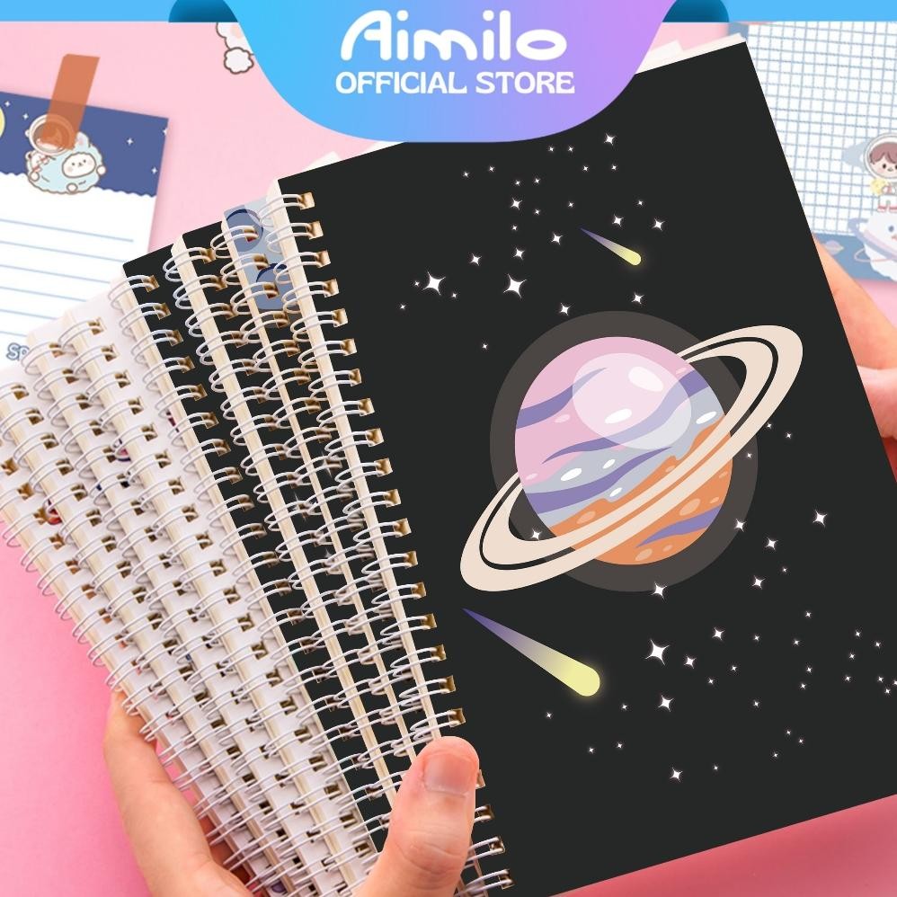 

[READY] Aimilo Notebook A5 1 Paket 4 Pcs Buku Diary Aesthetic Buku Jurnal Aesthetic Sekolah 60 Lembar
