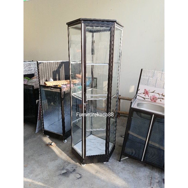 Lemari Sudut Lemari Hias Kaca Aluminium