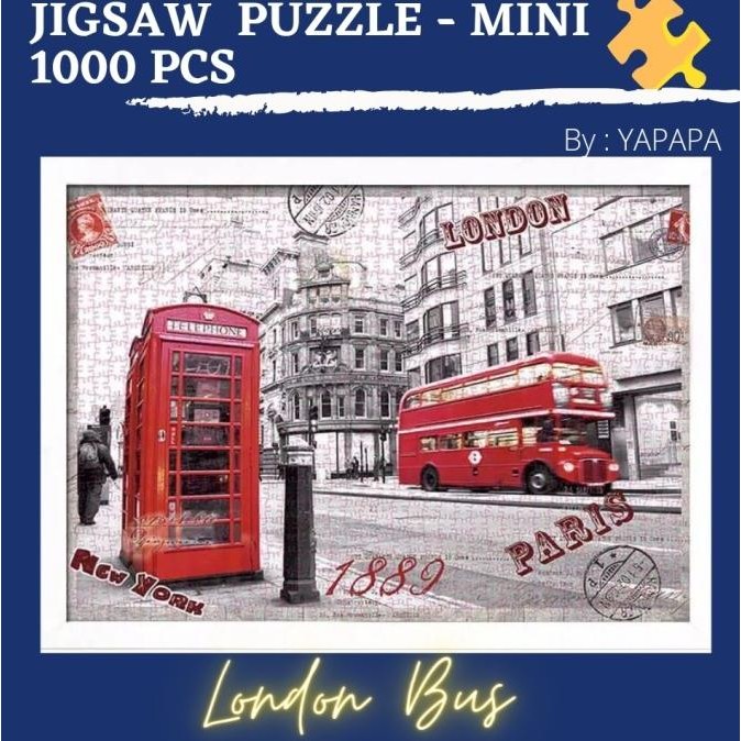 Jigsaw Puzzle Mini 1000 pcs - LONDON BUS. adult mini puzzle dewasa