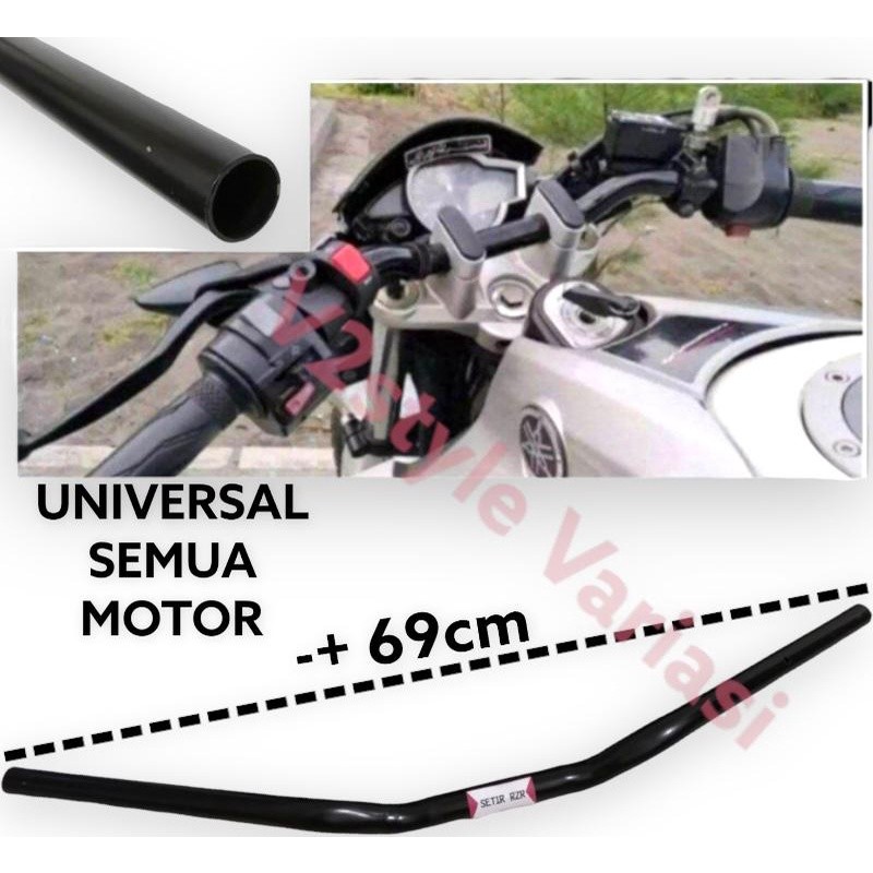 STANG FATBAR HITAM BLACK SERIES ROAD RACE VARIASI SETANG MOTOR UNIVERSAL VIXION CB150R SCORPIO