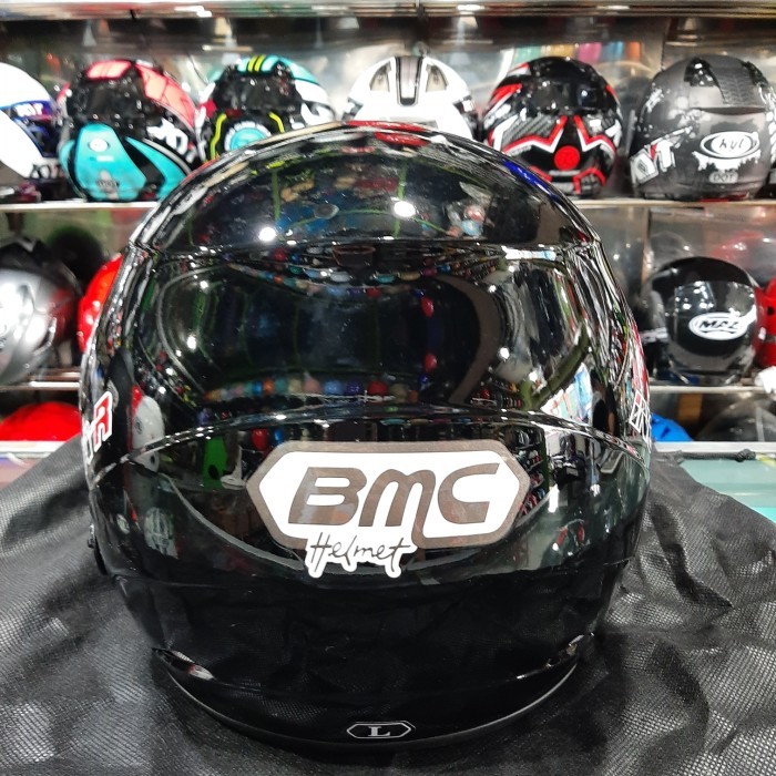 helm dewasa BMC Inova R solid black/ helm BMC Inova polos hitam