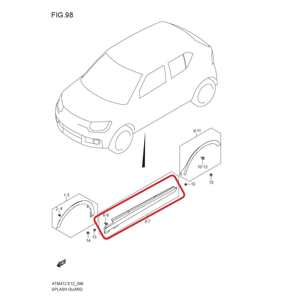 Bumper Guard Mobil Guard Moulding Splash Spoiler Samping Suzuki Ignis New Ignis ASLI SGP