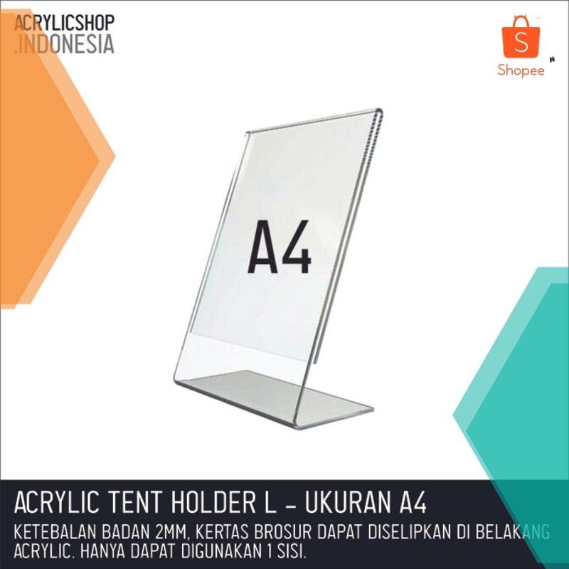 

Grosir Akrilik Tempat Brosur A4/Acrylic Tent Card Holder Stand 2sisi A4 TypeL Keren