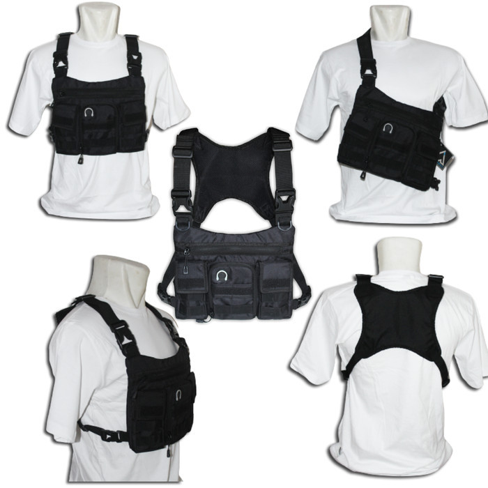 Tas Rompi Alat Perkakas Tool Vest Bag Chest Rig Radio Walkie Talkie