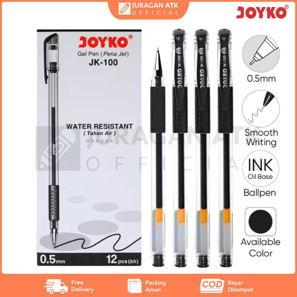 

Super Sale Pulpen Gel Joyko Tahan Air 0.5m JK - 100 ( 1 Pack Isi 12 PCS) Murah