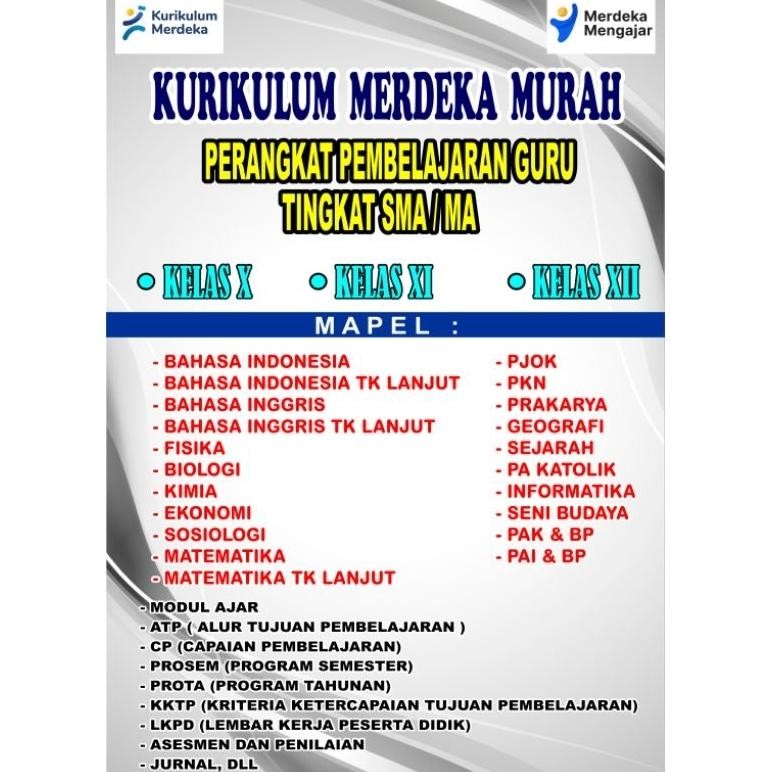 

PJ24 Perangkat pembelajaran kurikulum merdeka Modul ajar SMA/MA Terlaris