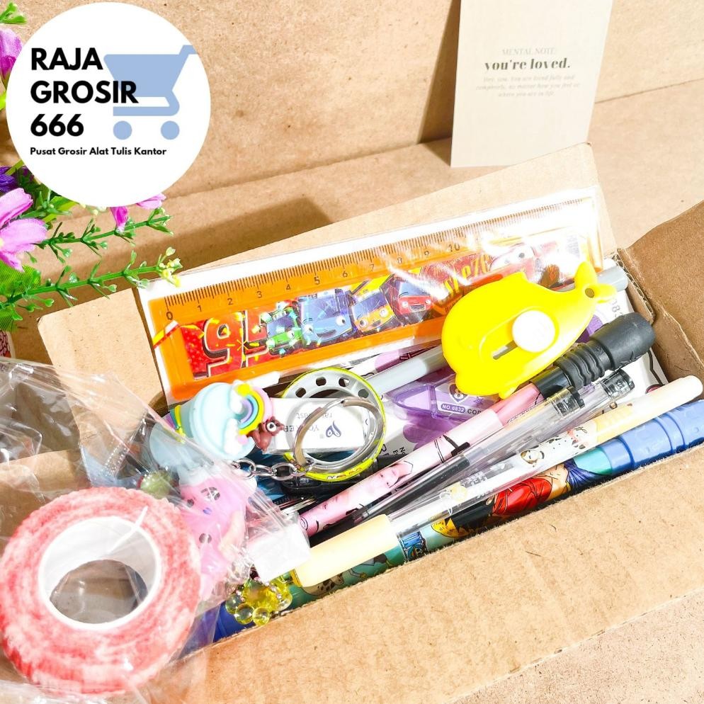 

d-54 BOX PAKET ISI ALAT TULIS UKURAN 20X8X8 CM Original