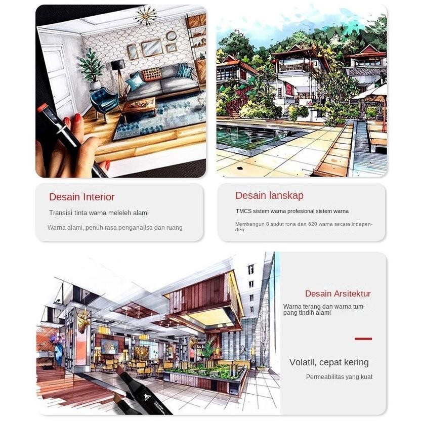 

rd-67 Spidol hitam berujung ganda set kuas pewarna berbasis minyak yang cepat kering pensil cat air khusus anak sekolah Terlaris