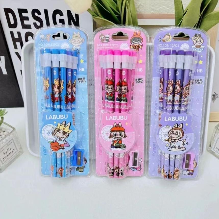 

ZAI-2530 SANRIO Set Pensil isi 12 Pcs Free Rautan Edisi Sanrio Capybara Pokemon Pikachu Labubu Original