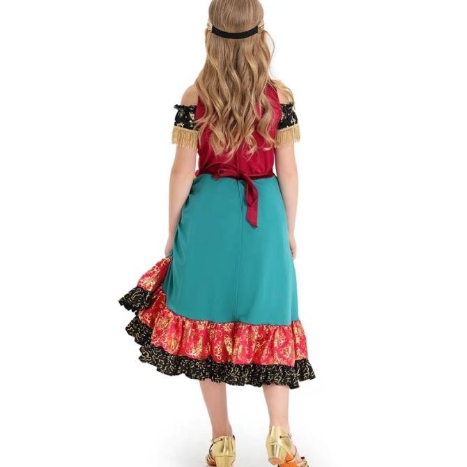 oiu Gypsy Girl Halloween Costume Romany Girl kostym Hindi Fortune Teller TERLARIS