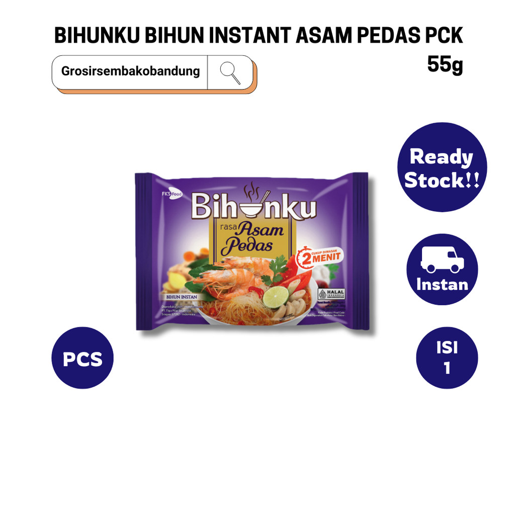 

BIHUNKU BIHUN INSTANT ASAM PEDAS PCK 55g - 1 Pcs - Kota Bandung