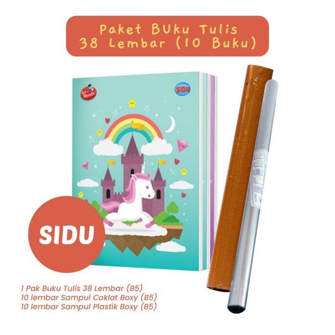 

gd-324 Paket Buku Tulis 38 Lembar Set Sampul Plastik Coklat Back To School Murah