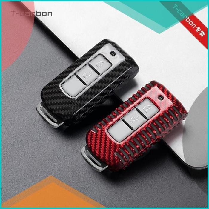 T-Carbon Key Case Cover Carbon Kevlar MITSUBISHI Pajero Sport-Xpander
