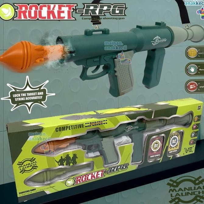 2er-54 Mainan Anak Tembakan Basoka Rocket Gun Rpg Launcher Shooting Bazoka Terlaris