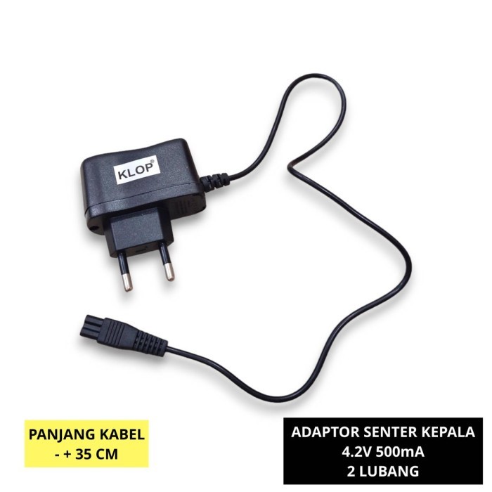 ,,,,,,,] Adaptor Cas Senter Kepala 2 Lubang 4.2v 500mA Charger Angka 8
