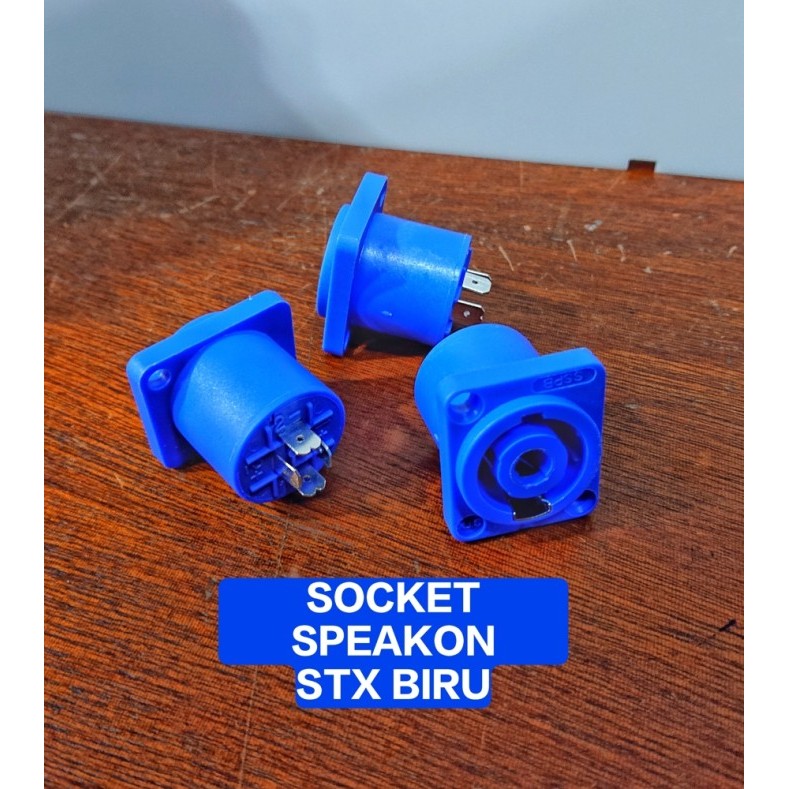 @#@#@#] Socket Speakon STX Biru / Soket Spikon Spicon Speacon Segi 4