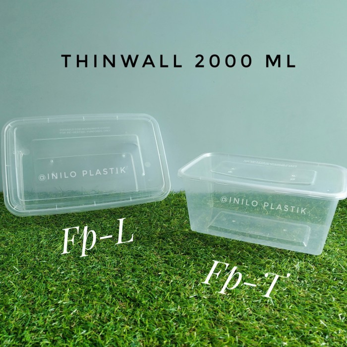 

Terbaru 25pcs thinwall 2000 ml kotak makan plastik / Tempat makan plastik 2lt - FP-L Limited