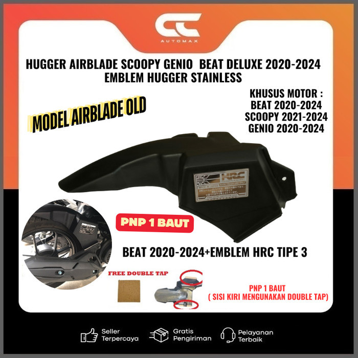 Hugger Airblade Scoopy Genio Beat New Deluxe 2020-2024 + Emblem Hugger