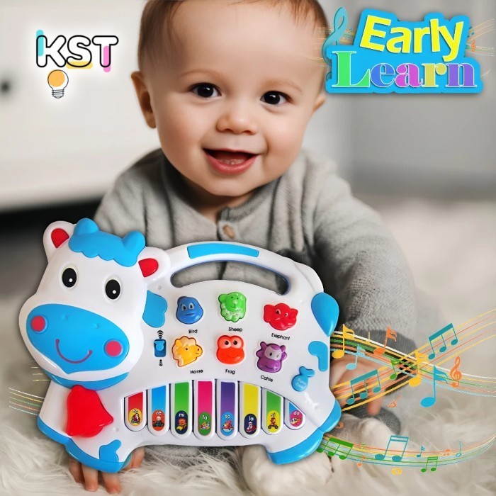 STOK TERBATAS Erly Learn Piano Sapi Mainan Alat Musik Anak Mainan Bayi 1 Tahun